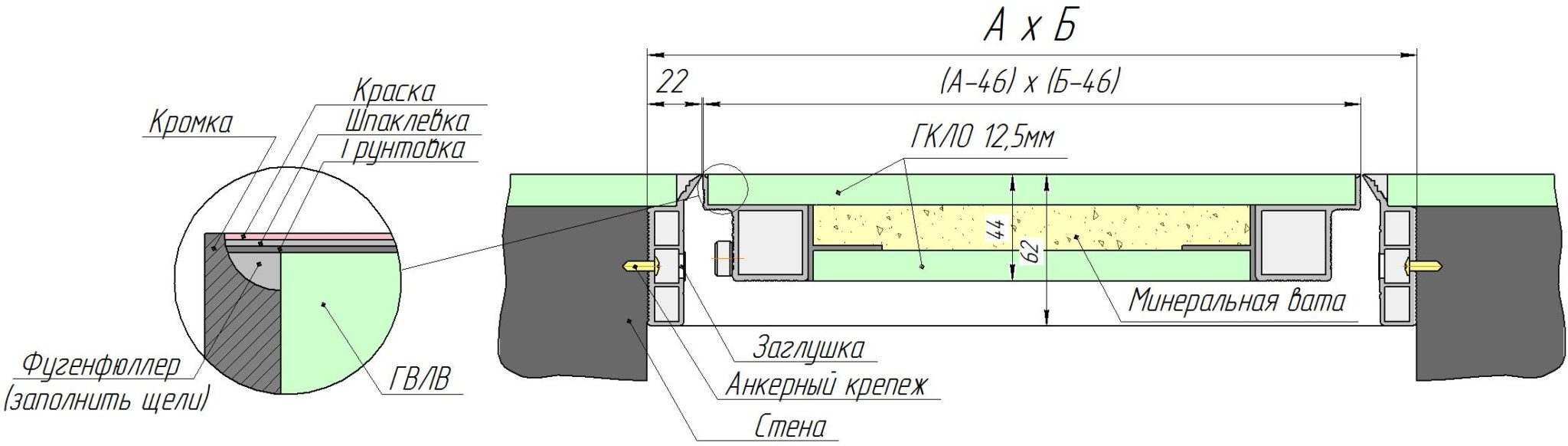 Люк противопожарный чертеж